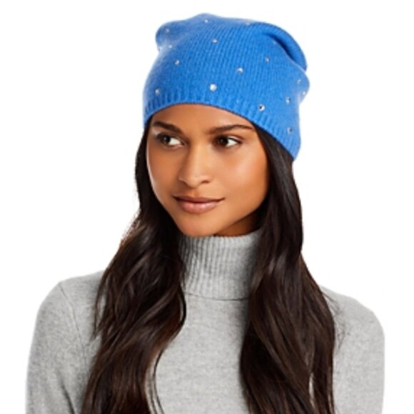 NWT Carolyn Rowan Accessories Slouchy Cashmere & Crystal Beanie - Picture 8 of 8